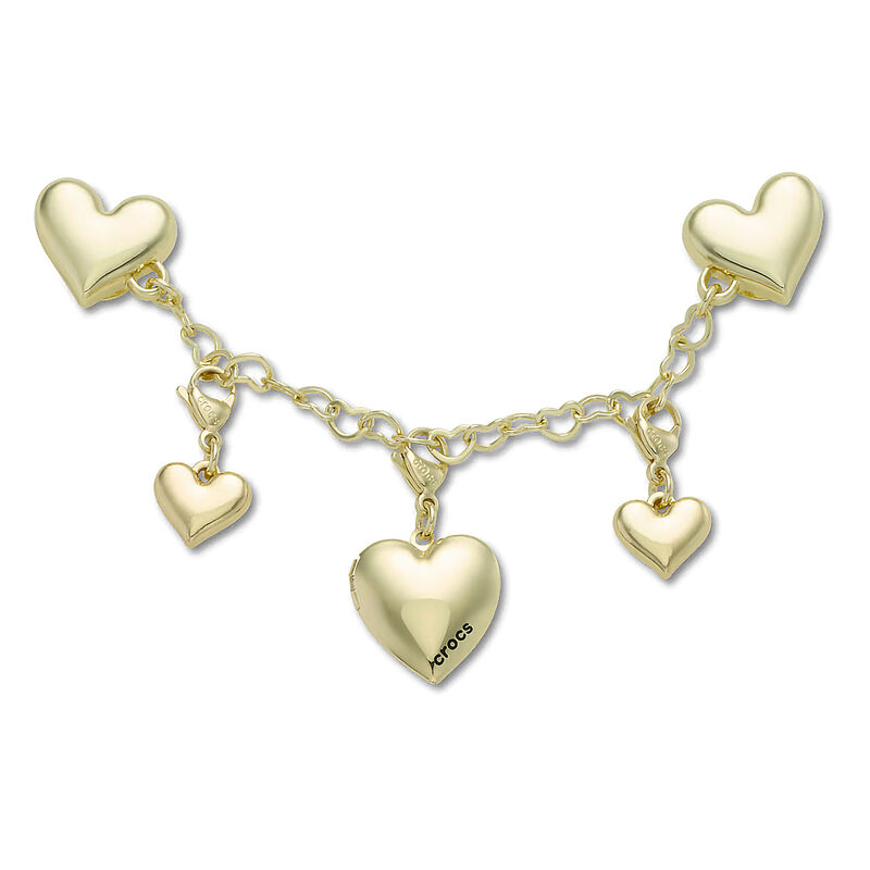 Bedž Crocs Gold heart chain