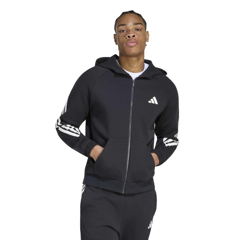 Muški duks sa zipom i kapuljačom adidas M sta 3s fz hd