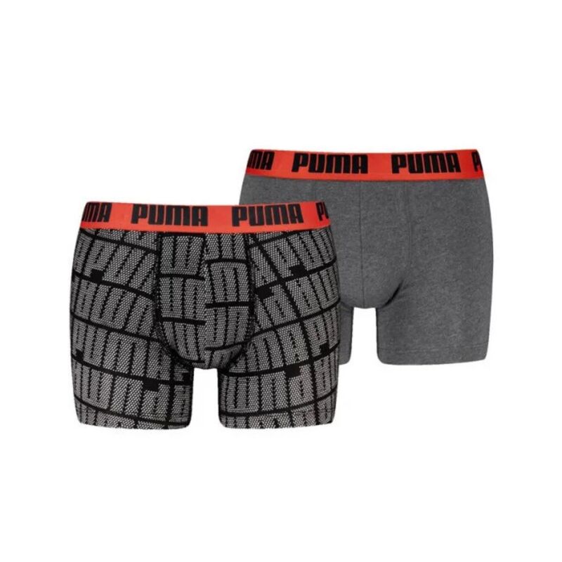 Muške bokserice Puma Men logo print boxers 2p