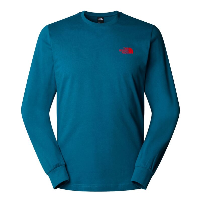 Muški duks Tnf M l/s box nse tee mineral ink/tnf red
