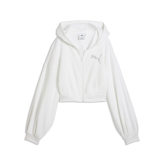 Ženski duks sa zipom i kapuljačom Puma Ess graphic bedazzled fz hoodie tr