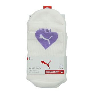 Ženske čarape Puma Heart logo short crew 2p