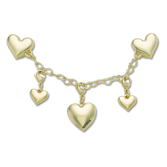 Bedž Crocs Gold heart chain