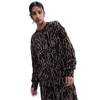 Ženski duks Nike W nsw phnx flc os aop crew