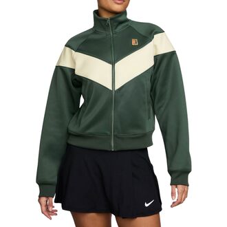 Ženski duks sa zipom i kapuljačom Nike W nkct wr poly knit jkt hrtge