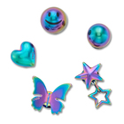 Set bedževa Crocs Iridescent meta 5 pack