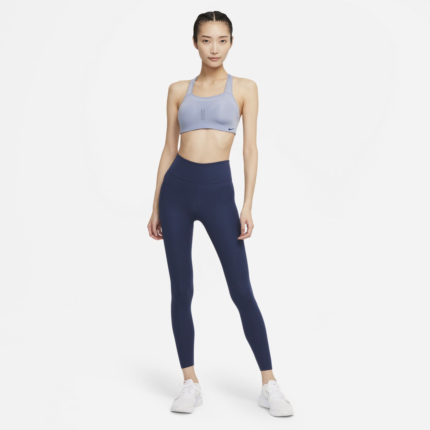 Nike ONE LUXE MID-RISE LEGGINGS, ženske helanke za fitnes, plava