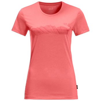 Jack Wolfskin CROSSTRAIL GRAPHIC T W, ženska majica za planinarenje, pink