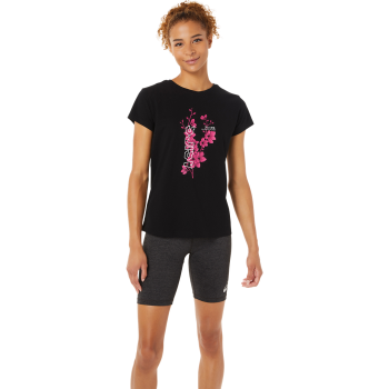 Asics SAKURA FLOWER TEE, ženska majica za trčanje, crna