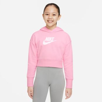 Nike G NSW CLUB FT CROP HOODIE HBR, dečji duks, pink