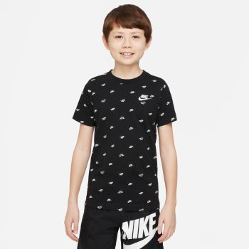 Nike B NSW TEE SWOOSH AOP FA22, dečja majica, crna