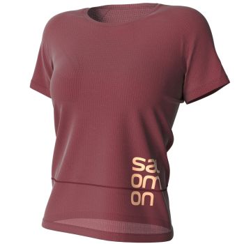 Salomon CROSS RUN GRAPHIC TEE W, ženska majica za trčanje, crvena