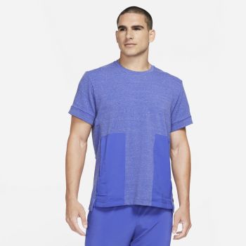 Nike YOGA DRI-FIT SHORT-SLEEVE TOP, muška majica za fitnes, ljubičasta